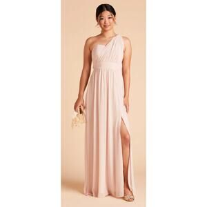 Birdy Grey Grace Convertible Dress Chiffon Womens XS Pale Blush Bridesmaid New